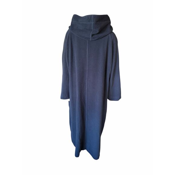 Eileen Fisher Navy Blue Minimal Wool Long Coat Duster Oversized Small - Picture 8 of 16